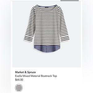 Stitch fix Market & Spruce Evella Mixed Material Boatneck top